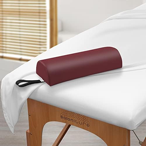 Saloniture Half Round Neck Massage Table Bolster Pillow Pad - 13 x 6 x 3 Inch - Burgundy - Image 5