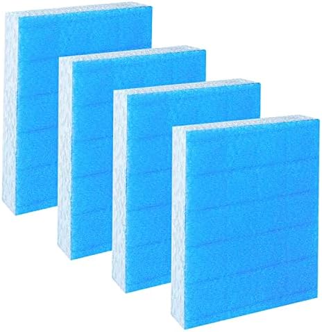 Honeywell T & Wicks Replacement, 4-Pack with Blue Pre-Filter Layer - Compatible with HFT600, HEV615 or HEV620 Humidifier Filter by HZPOWEN