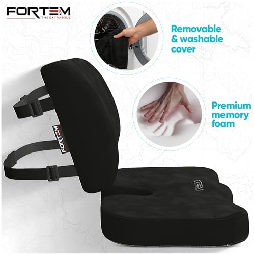 FORTEM Seat Cushion & Lumbar Support for Office Chair, Wheelchair, Car - Image 3
