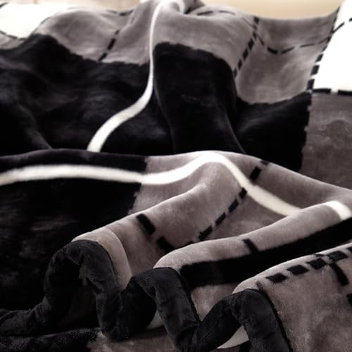 Thick Winter Fleece ​Blanket 79 x 91 inch Korean Mink Blanket for Full/Queen Size Bed,Silky Soft and Warm,2 Ply Reversible Raschel Bed Blanket,Camel,200X230cm 9Lb/4kg. - Image 2