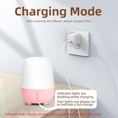 SEEDSEEL Cordless Essential Oil Diffuser 150ML, Rechargeable Battery, 7H Runtime, 7 LED Lights, Mini Portable Aromatherapy Diffuser for Home, Office, Bathroom, Travel - Image 3