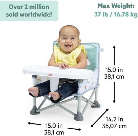 Bright Starts Disney Winnie The Pooh Pop 'N Sit Portable Booster, Indoor/Outdoor Use, Floor Seat with Feeding Tray, 6 Mos - 3 Yrs - Image 3