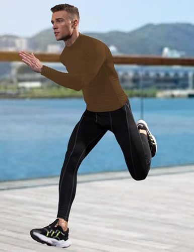 SPVISE Men's Compression Shirts Long Sleeve Mock Turtleneck Workout Tops - Image 3