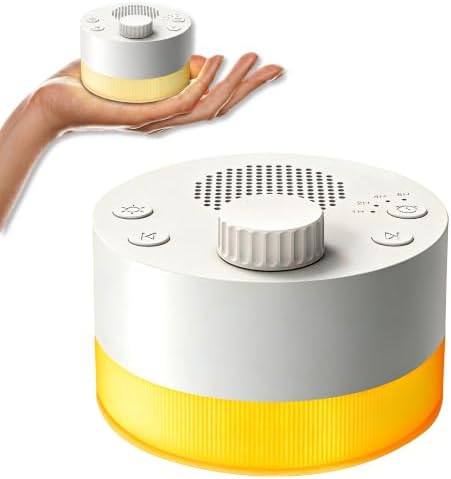 Portable White Noise Machine with 24 Soothing Sounds, Night Light 2 Brightness Levels, Timer 1-8H, Rechargeable Battery 25-30H, Type-C Charging for Baby Sleep, Travel, Office, Relaxation by VETOUCH