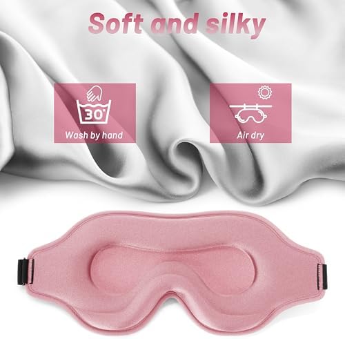 Sleep Mask for Men and Women, Lash Extensions 3D Eye Mask, Pink - Image 6
