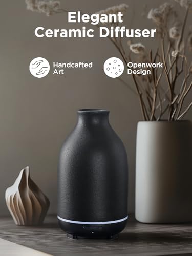 InnoGear 150ml Ceramic Essential Oil Diffuser, Diffusers for Home, Black - Image 5