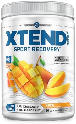 Xtend Sport BCAA Powder for Recovery, Mango, 30 Servings by Xtend