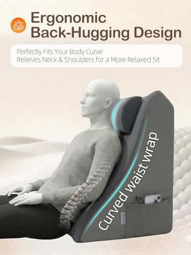 Vekkia 23.5” Back Rest Pillow, Dual-Layer Foam for Reclining and Sitting - Image 4