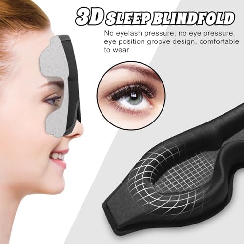 3D Advanced Eye Mask for Sleeping，Ultra Delicate Soft Skin Friendly Eye mask，100% Blackout Sleep Eye Mask for Sleep, Eyelash Extension Sleep mask - Image 5