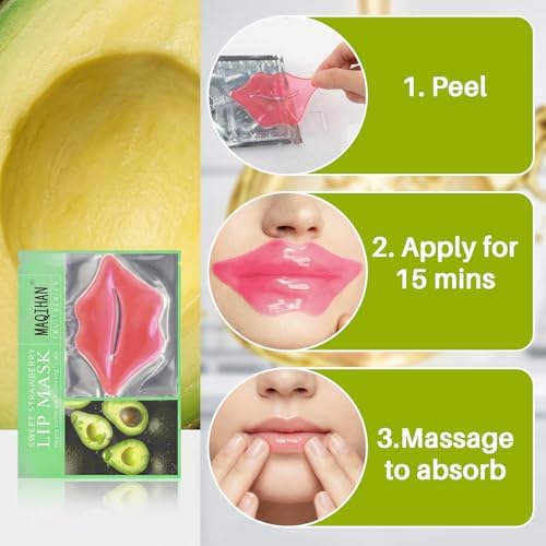 30PCS Moisturizing Lip Mask - Lip Patches for Spa Daily Labial Masks Skincare Hydrating to Reduce Wrinkles Dryness Anti-wrinkle Lightens, Avocado - Image 6