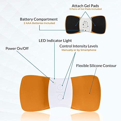Hollywog WiTouchPRO Orange Back Pain Relief Bundle, TENS Unit Plus 6 Pairs of Gel Pads - Image 3