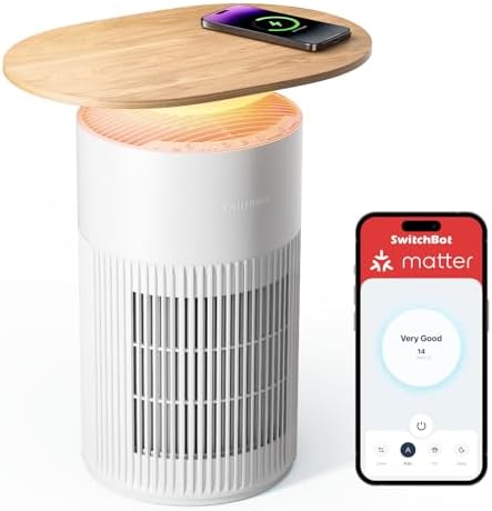 SwitchBot Air Purifier for Home Large Room, Matter, Up to 3620 ft², Air Purifier for Wildfire Smoke, Pets, Odors, 20dB, Washable Pre-filter, Pet Mode, RGB Light, Work with Alexa, HomeKit, Google Home by SwitchBot