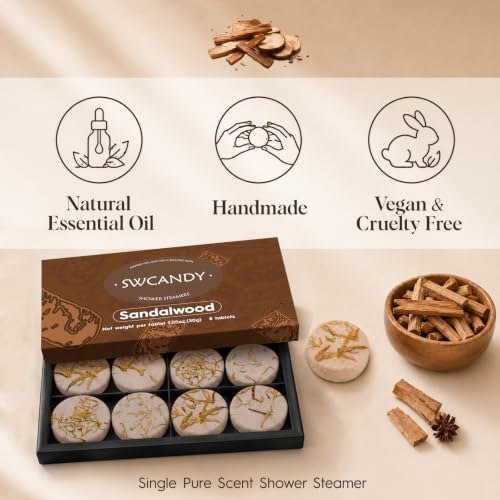 SWCANDY Sandalwood Shower Steamers 8 Pack, Home Spa Self Care - Image 5