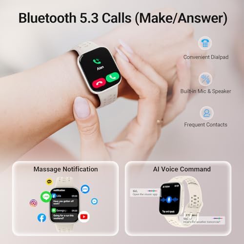 Smart Watches for Women/Men Android iPhone, [1.85" AMOLED Screen] Smartwatch Fitness Tracker 3ATM Waterproof with Bluetooth Calls, AI Control, Heart Rate/SpO2/Sleep Monitor, 7 Days Battery - Image 6