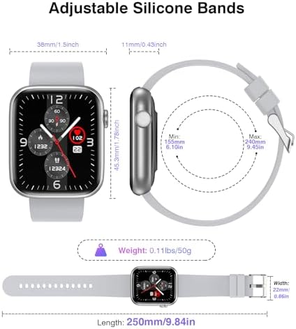 EarlySincere Smart Watch for Men Women with Bluetooth Call,1.9'' HD Full Touch Screen Fitness Watch, Smartwatch with IP67 Waterproof with Blood Pressure Sleep Monitor for Android and iOS - Image 4
