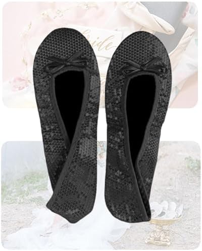 Stylish Foldable Ballet Flats for Women Portable Roll Up Travel Shoes for Wedding Bridesmaid Includes Carrying Pouch - Image 5