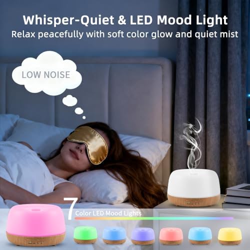 300ml Essential Oil Diffuser with Remote and 7-Color LED Light - Image 5