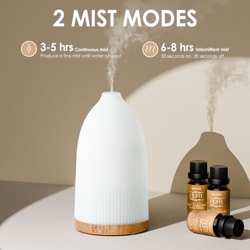 SALKING Essential Oil Diffuser, 100ml Aromatherapy Diffusers with Adjustable Mist Mode Timer Setting, Ultrasonic Diffusers for Essential Oils, Warm White Lights, 7 LED Colors, for Office Home - Image 2