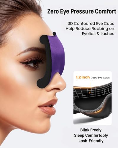 3 Pack Sleep Masks for Side Sleepers, True Blackout 3D Eye Mask for Sleeping, Zero Eye Pressure, Lash-Friendly, Adjustable Soft Eye Cover for Women Men, Travel Night Blindfold - Image 3