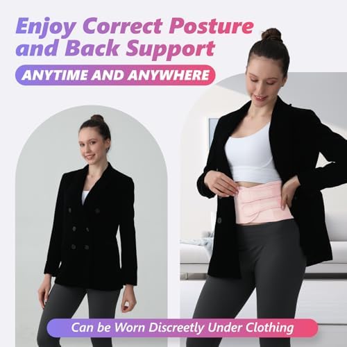 Posture Corrector for Women and Men, Adjustable Shoulder Straightener with Full Back Support, Relief for Lower & Upper Back Pain, Spine, Scoliosis Relief (Pink, Large) - Image 7
