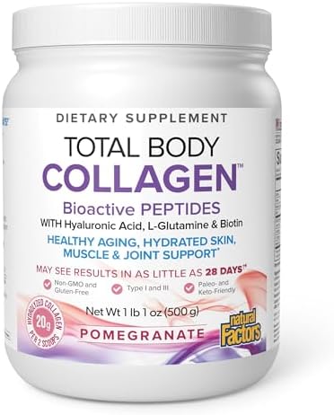 Natural Factors Total Body Collagen, Pomegranate, 500 g (38 Servings) by NaturalFactors