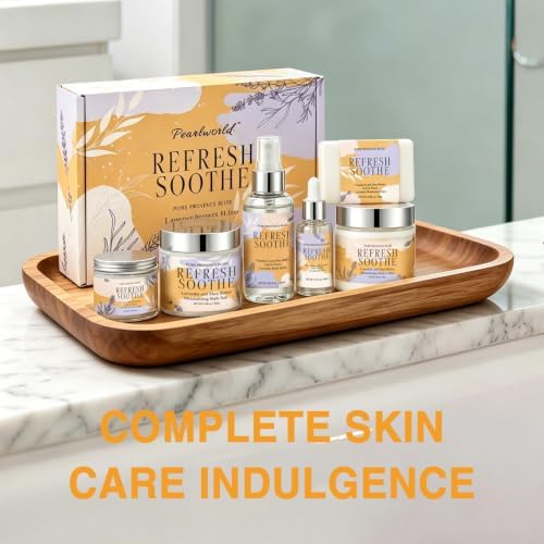 Spa Gift Set for Women, 6Pcs Lavender Bath Gift Set Home Spa Kit with Bath Salts Body Butter Shower Gel Essential Oil Candle Soap Self Care Gifts for Her Birthday Mother's Day Christmas - Image 4