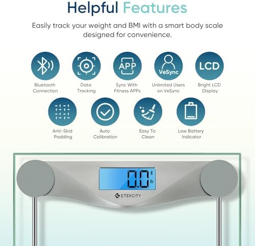 Etekcity Bluetooth Bathroom Scale for Body Weight and BMI, 400 Pounds - Image 5