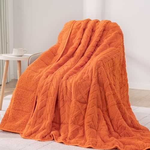 Drewin Weighted Blanket 15lbs for Adults Deep Sleep and Relax,Orange - Image 2