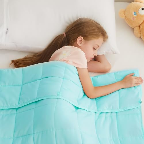 L'AGRATY Weighted Blanket - 40"x60" 7lbs Cooling Breathable Weighted Blanket Microfiber Material with Glass Beads by LAGRATY