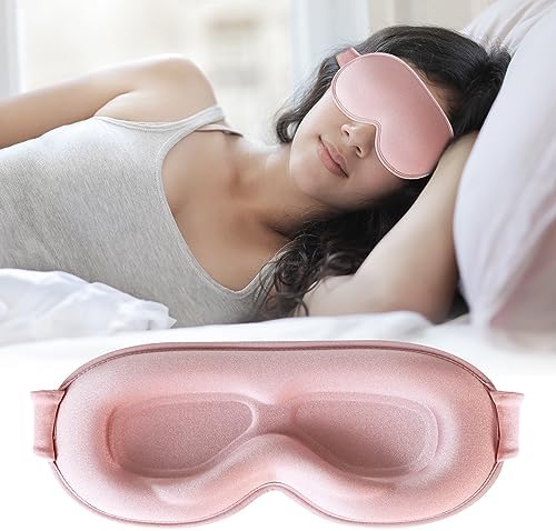 Sleep Mask for Lash Extensions, 3D Contoured Weighted Eye Cover by QUWOLACE
