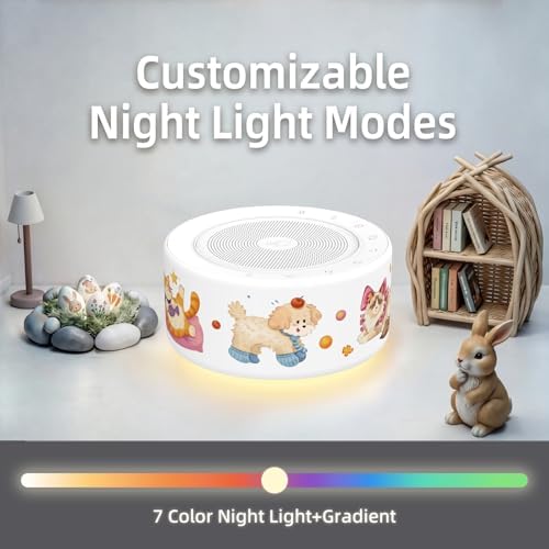Kipcush White Noise Machine for Baby & Adults, Sleep Sound Machine with 30 Soothing Sounds, 8-Color Night Light, Memory Function, White Noise for Sleeping, Nursery, Office, Travel, Relaxation - Image 5