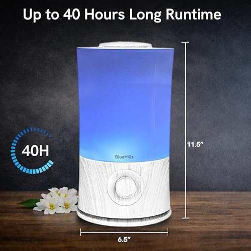 BlueHills Premium 2000 ML XL Essential Oil Diffuser Large White Wood Grain - Image 4