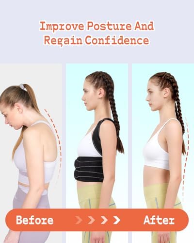 Back Brace Posture Corrector Women Pain Relief, Black, Large - Image 7