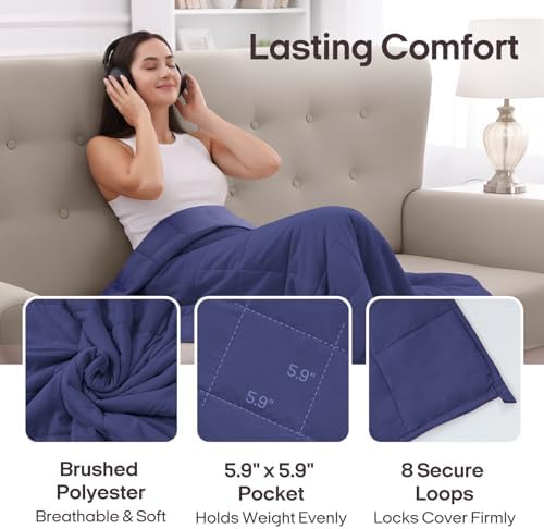 ZonLi Weighted Blanket for Adults (60"x80", 15lbs, Dusk Blue) - Image 7