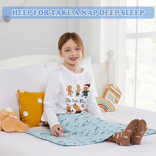 Weighted Blanket - 2 lbs Blue Shark Heavy Blanket, 20"x30", Small Size Breathable Lap Blanket - Image 6