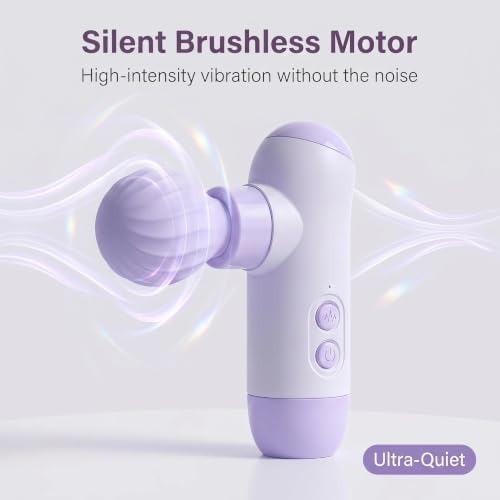 Mini Massage Gun, Silent Brushless Motor Ultra-Quiet Pocket Sized Percussion Muscle Massager, Powerful Rechargeable Fascial Gun for Athletes Back Pain Relief, Ideal for Home Office Travel - Image 2