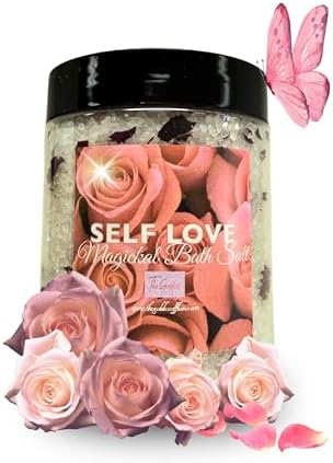 Self Love Bath Salts – Dead Sea Salt Bath Soak for Relaxation, Self Care, Spiritual Cleansing & Ritual Use 12oz by TheGoddessofFlame