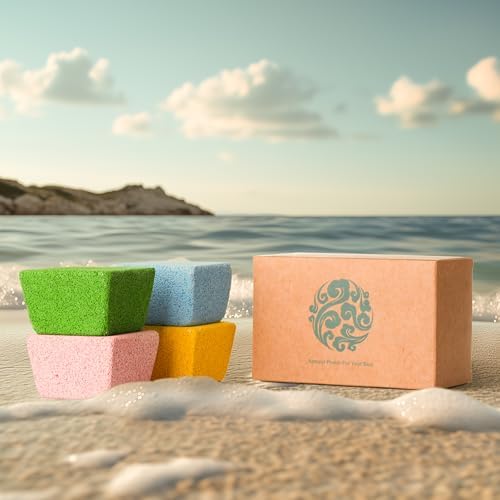 Multi-Color Pumice Stone Set – Ergonomic Trapezoid Foot File, 4-Pack in Pink, Yellow, Blue, & Green – Ideal for Callus Removal, Dead Skin Exfoliation,Cracked Heel Treatment – Durable & Thick - Image 2