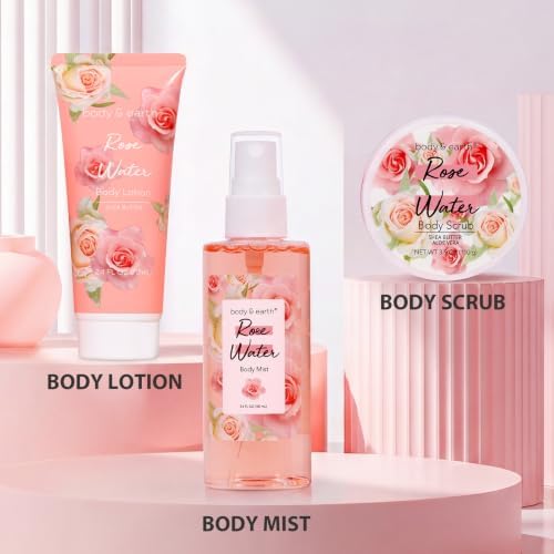Body & Earth Gift Set - Spa Sets for Women, Perfume, Body Lotion, and Scrub in a Rose Water Box - Perfect Birthday Gifts for Mom Girlfriend Her - Image 2
