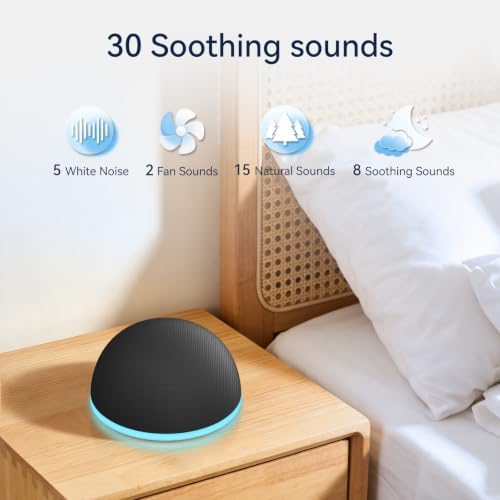 Mini Portable Sound White Noise Machine Baby Shushing Sleep Soother Battery Noise Machine 12 Night Lights 30 Sleeping Sounds for Baby Kids Adults Dogs 4 Timer Memory Function for Home Travel Office - Image 2