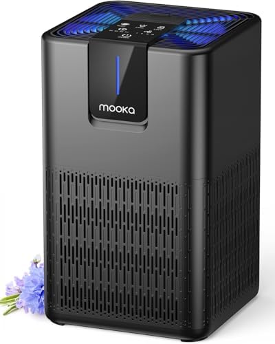 MOOKA H13 HEPA Air Purifiers for Home Large Room up to 1250 Ft², M05 Black by MOOKA