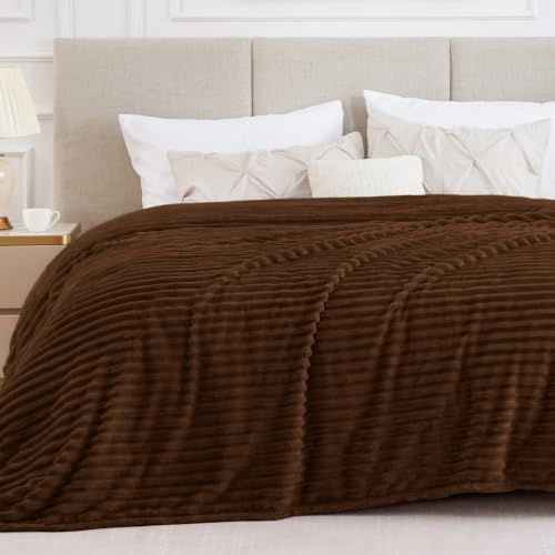BEDELITE Ribbe Blankets Queen Size for Bed, Chocolate Brown, 90"x90" - Image 2