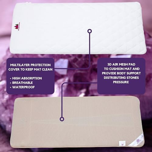 Far Infrared Amethyst Mat Midsize (59"L x 24"W) - Negative Ion - FIR Therapy - Natural Amethyst - FDA Registered Manufacturer - Adjustable Temperature Setting - Hot Crystal Heating Pad - Reddish Brown - Image 6