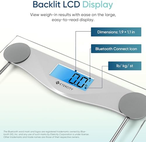 Etekcity Bluetooth Bathroom Scale for Body Weight and BMI, 400 Pounds - Image 4
