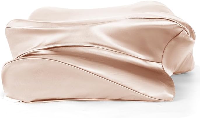 Thickened Satin Pillowcase, Elastic 16 * 24In Pillow Cover for Cervical Pillow or Memory Foam Pillows, Smooth & Soft Hair and Skin Friendly, Queen Size with Zipper Champagne - Image 7