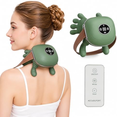 2026 Upgraded Neck Back Shoulder Massager with Heat and Remote Control, Massagers for Neck and Back Pain Relief, 4D Kneading Massager, Cordless Neck Massager by Unknown