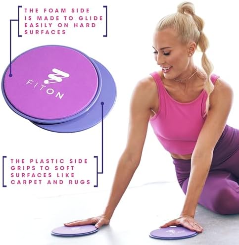 FitOn - 12"x4" Travel Sized Recovery Roller & Sliders with Mesh Pouch Bundle - Workout Equipment Set for Gym and Home Exercise - Workout with Non-Slip Exercise Bands & Sliders with Thick Cushion Set - Image 3