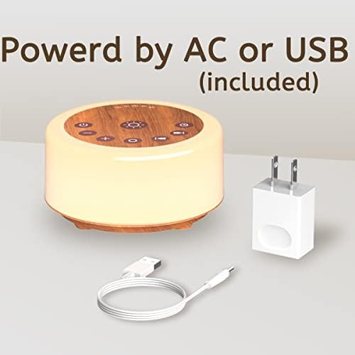 Soother Sleep Sound Machine Night Light White Noise Machine with 30 Soothing Sounds & 12 Color Night Lights for Baby Kids Adults Brown Noise Machine with Timer & Continuous Play for Home Travel Office - Image 6