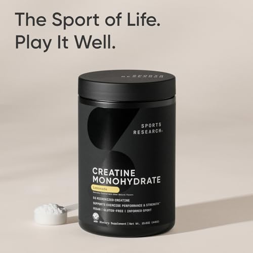 Sports Research® Creatine Monohydrate Powder 5g, Lemonade (15.8oz) - Image 7