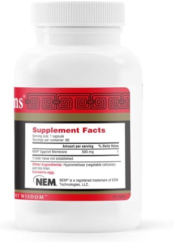 Health Concerns Collagenex 2 – Collagen Supplement for Joint Support & Flexibility – Natural Eggshell Membrane for Men & Women - Connective Tissue Support – Chinese Herbal Supplement - 60 Capsules - Image 2